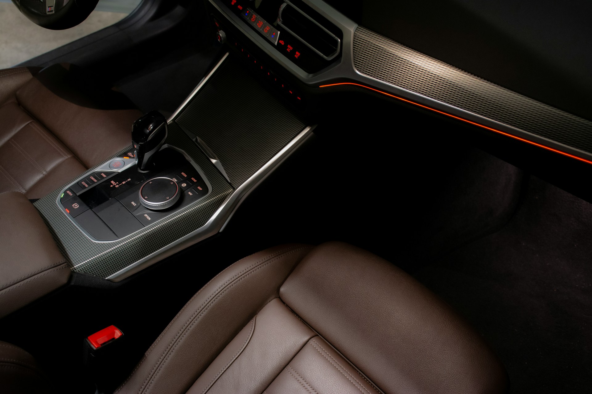 car interior leather detailing